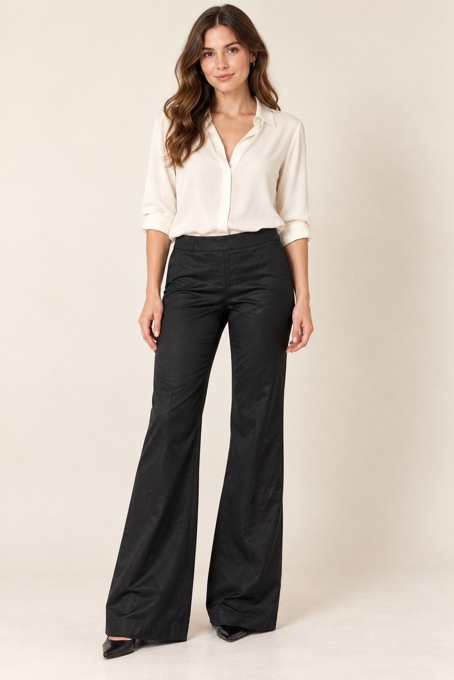 Theory Black Flared Dress Pants Size 4 Long 35″ Inseam